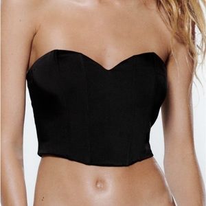 ZARA satin corset crop top